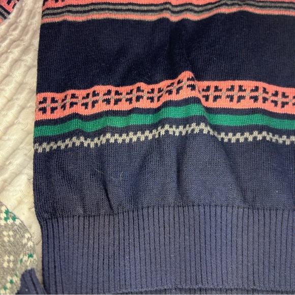 Prince & Fox Fair Isle Sweater | Navy Pink Gray | Size M - Picture 5 of 8